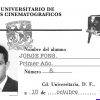 Credencial de Jorge Fons del Centro Universitario de Estudios Cinematográficos, archivo ENAC