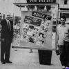 Luis Spota, Antonio Matouk, Jorge Ferretis, Ismael Rodríguez y Armando Orive Alba, frente a la cartelera de “Tizoc” en el VII Festival Cinematográfico de Berlín (1957), tomada de "La Época de Oro sin Nostalgia. Luis Spota en el cine 1949-1959" de Elda Peralta